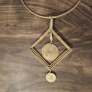 African Tribal brass Necklace, Authentic Masai